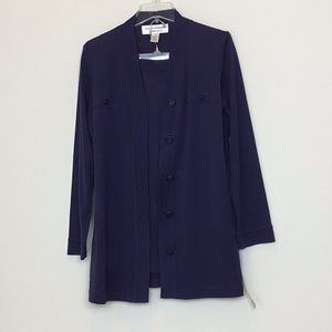 Two piece petite skirt suit blue